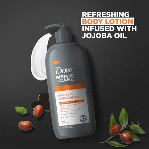 Dove Hand & Body Lotion, Men+Care Value Pack ? Everyday Skin Comfort Formula with Shea Butter & Jojoba Oil, Refreshing Lotion for Dry Skin, 13.5 Fl Oz (Pack of 2)