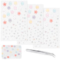 Rhinestone Face Gems Stickers - Colorful Flowers for Festivals