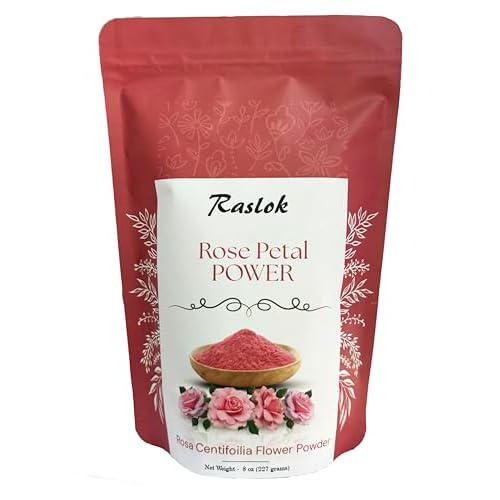 Raslok Rose Petal Powder | 100% Natural and Pure Skin care | Face Packs & Facial Mask (8 Oz)