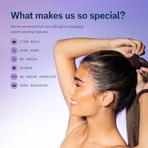 GIMME Thick Hair Bands Extra Stretch - 6 Pack Dark Brown
