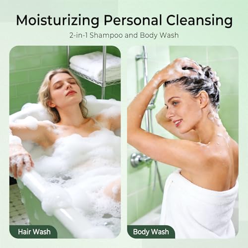 Travel Size 2-in-1 Shampoo and Body Wash Bulk, Individually Wrapped Trial Mini Shampoo and Shower Gel, Small Men Women Cleansing Toiletries Amenities for Hotel/ Vacation/ Homeless 1 oz (Pack of 60)
