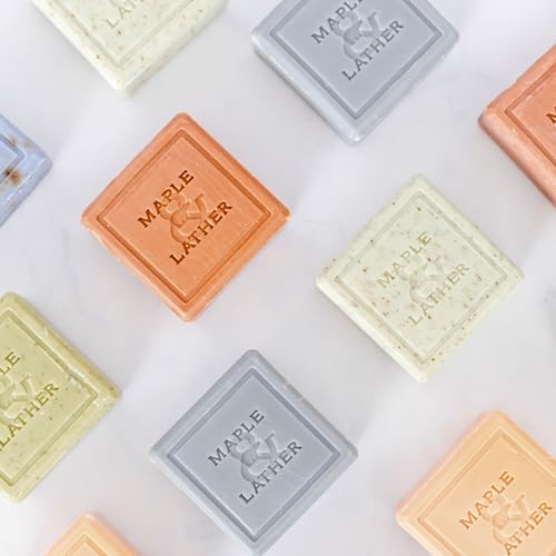 Maple & Lather Triple Milled Bar Soap with Shea Butter, Lemon Verbena Scent, Long-Lasting, Exfoliating, Moisturing, Sustainably Sourced, 209g - Made in Provence, France