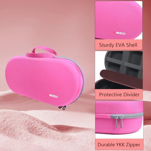 RLSOCO Hard Case for Dyson Airwrap i.d./Airwrap Co-anda2x Multi-Styler and Dryer - Fits 4pcs Long Barrels or Short Barrels - Pink (Case Only,Hair Styler is not Included)