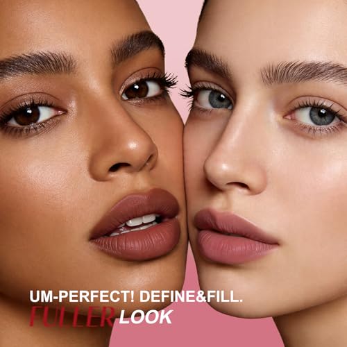 LANGMANNI 2-in-1 Lipstick & Lip Liner Set - Pack of 4, 6 Color Varieties, Long-Lasting Matte Finish
