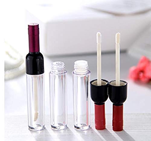 10 Pcs 5ml Wine Bottle Lip Gloss Tubes with Wand - Clear