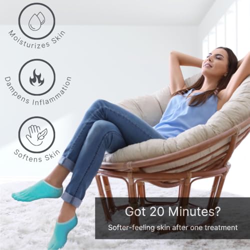 NatraCure 5-Toe Gel Lined Moisturizing Socks for Dry Feet & Heels - Large