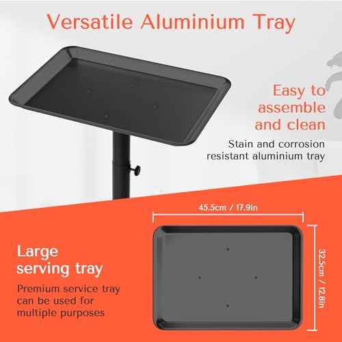 TASALON Salon Tray on Wheels Adjustable Salon Service Rolling Tray Hairstylist for Dental, Hairdresser Cart with Wheels Aluminum Rolling for Hairstylist, Sap, Medical