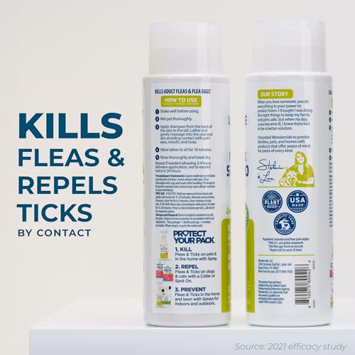 Wondercide Lemongrass Flea & Tick Shampoo for Dogs & Cats - 12 Fl oz