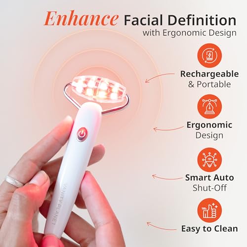 Vanity Planet Mila LED Facial Roller - 3-in-1 Anti-Aging Massager
