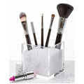 Acrylic Makeup Brush Holder with Beads - includes over 50,000 Beautiful Crystal-Clear Diamonds