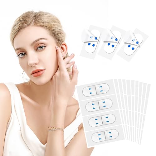 Face Lifting Tape Invisible, Neck Lifting Invisible Adhesive Tape, Instant facelift tapes for Double Chin Jowls Eyes Sagging Skin Blue-11