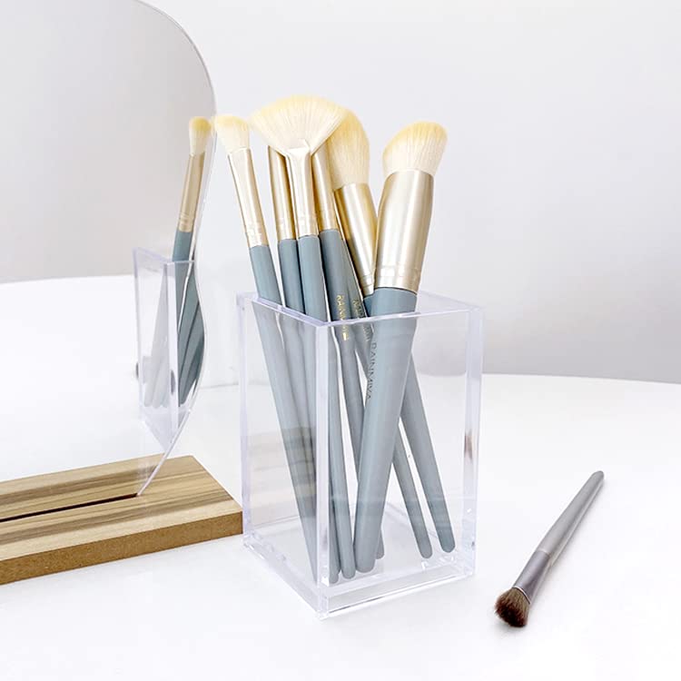 Newkita 3-Pack Clear Acrylic Makeup Brush Holder Cup