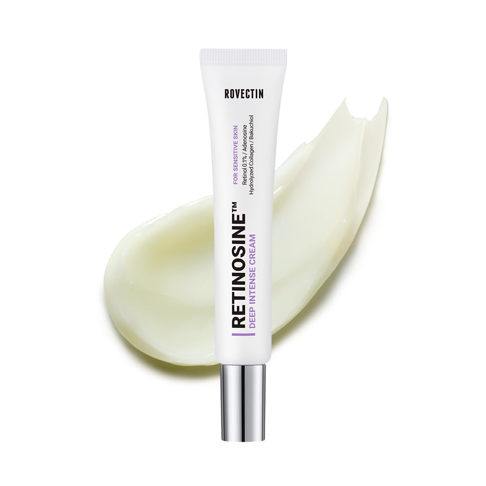 ROVECTIN Retinosine Deep Intense Cream - Retniol 0.15%, Adenosine, Hydrolyzed Collagen, Bakuchiol | For sensitive skin, Korean Skin Care - (1.01 fl.oz, 30ml)