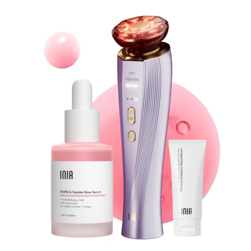 INIA Flare 3-in-1 Microcurrent Facial Device with Red Light Therapy