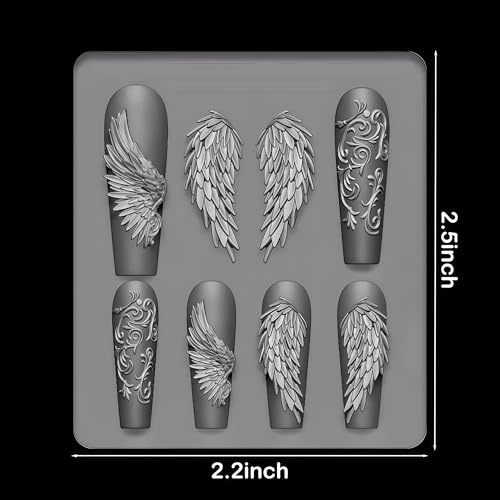 3D Wing Nail Mold - Silicone Nail Art Tool for Charms & Accessories