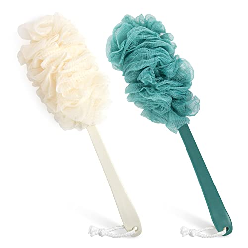 2-Pack Back Scrubber with Long Handle - Loofah Exfoliating Brush