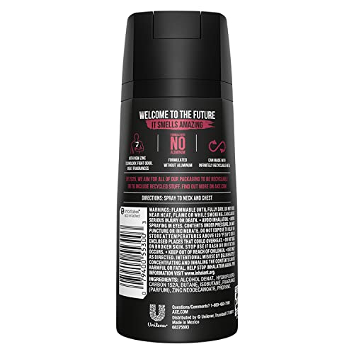 AXE Essence Black Pepper Cedarwood Dual Action Body Spray, 4 oz Twin Pack