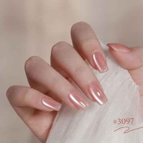 GAOY 16ml 6 Colors Sheer Cat Eye Gel Polish Set, Light Pink Purple Shimmery Holographic Cat Eye Gel Nail Polish with 3 Heads Magnet, UV Lamp Cure for Nail Art DIY, Velvet Moonlight