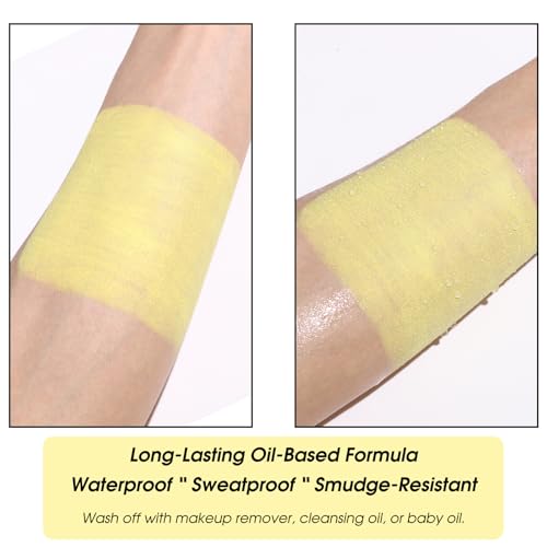 Yellow Face Paint Stick for Kids & Adults - Full Coverage, Waterproof, Halloween & Cosplay