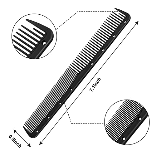 Leinuosen Carbon Fine Cutting Comb Set, 12-Piece Barber Salon Hair Comb