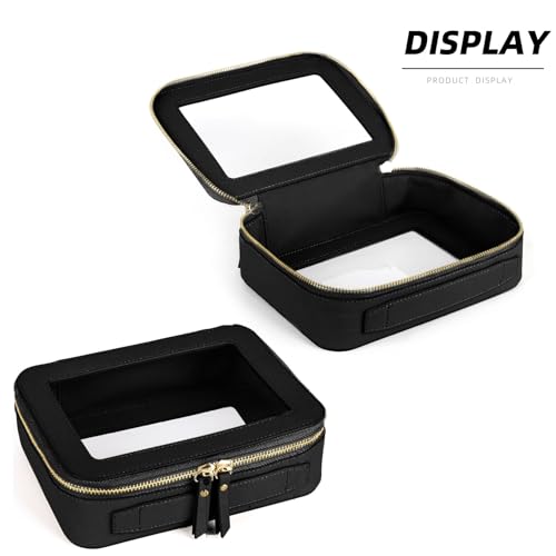 Valleycomfy Clear Cosmetic Bag Set Travel Toiletry Bag Set,Clear Makeup Organizer Bag with Visual Window Double Zipper