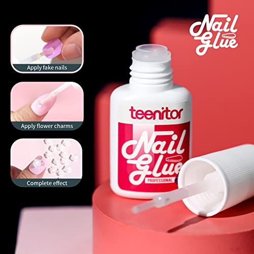 Teenitor Almond Press On Nails Medium Almond Glossy Press On Almond Fake Nails, 288Pcs Almond Shape Press On Nails With Glue,12 Color Almond Glue On Nails