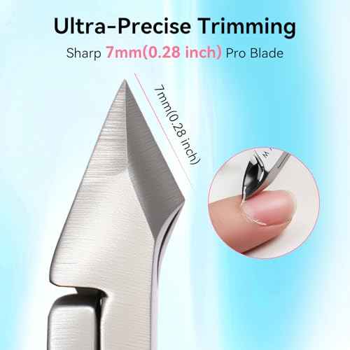Makartt Cuticle Trimmer with Cuticle Pusher - Stainless Steel Cuticles Nipper with Dual Spring, Ergonomic Handle, 7mm Blade & Dual-Ended Pusher for Nail Care & Gel Removal, Pink