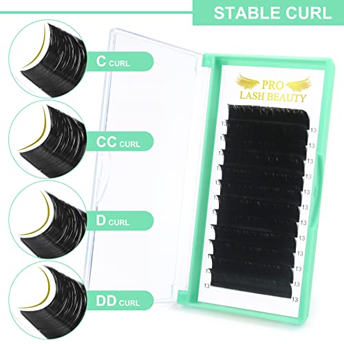 Volume Lash Extensions D-0.07-14 Easy Fan Flowering Rapid Blooming Eyelashes 9 to 20 mm Mega C D Curl (D-0.07,14 mm)