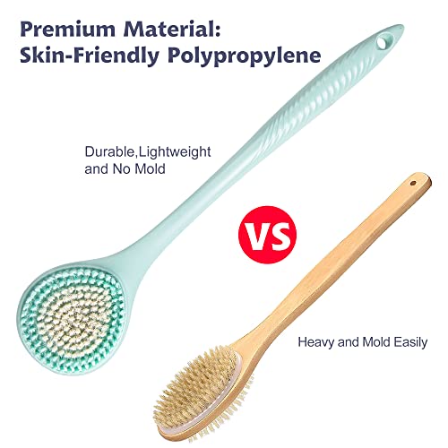 BEDELITE Back Scrubber Shower Brush 16.4 Inch Long Handle
