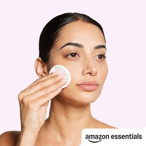 Exfoliating Cotton Rounds - 100 Count Dual-Sided Facial Pads - Amazon Essentials