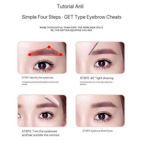 30 Pack Women's Eyebrow Razor Knife Facial Hair Shaver Folding Safety Cover Precision Trim for Fine Hair Random Color