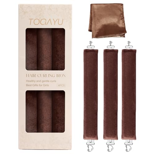 Heatless Hair Curlers Set - Jumbo Velvet Sleep-In Rollers & Satin Scarf