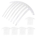 Honbay 6-Piece Clear Plastic French Twist Side Hair Combs, 7-Tooth (4-Inch)