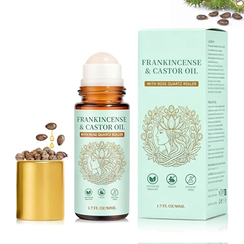 Frankincense & Castor Oil Roller - Rose Quartz, 50ml