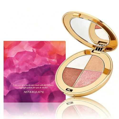 4-in-1 Eye & Cheek Palette - Radiant Glow Highlighter & Eyeshadow