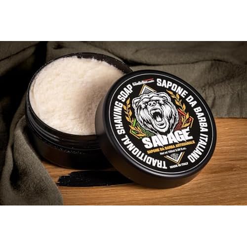 The Goodfellas' Smile, SAVAGE (Bergamot & Lemon), Luxury Italian Shaving Soap, Formulated for Use with A Shaving Brush, Made in Italy