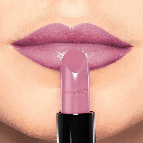 ARTDECO Frosted Rose Lipstick - Long Lasting Plumping Lip Color with Hyaluronic Acid - Creamy, Pearly Finish - 0.14 Oz