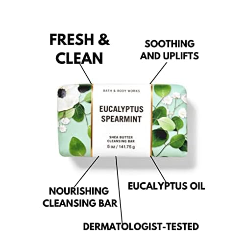 Bath and Body Works Eucalyptus Spearmint Shea Butter (5 oz / 141 g) Cleansing Bar