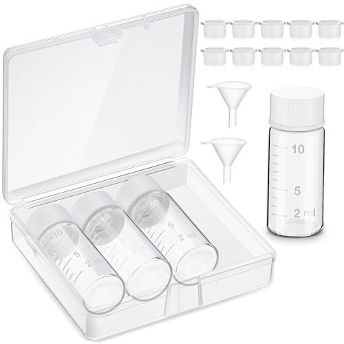 Baderke 4 Pc 10ml Glass Medicine Bottles with Leak-Proof Plugs