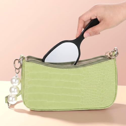 2-Pack Handheld Mirror with Handle 18x8cm Travel Vanity Mirror