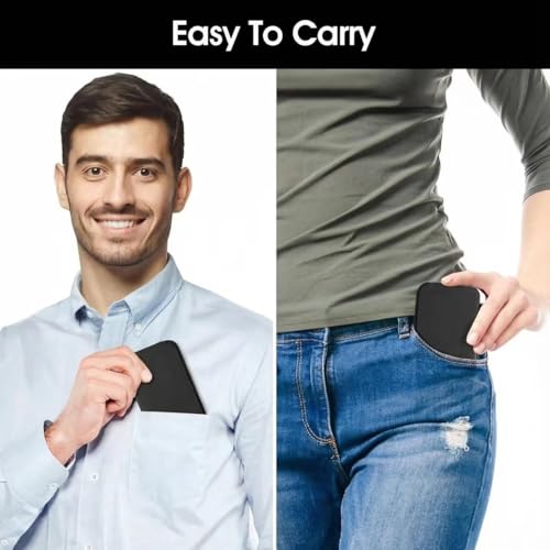 Ultra-Thin Pocket Mirror with PU Leather Cover - Dual-Sided