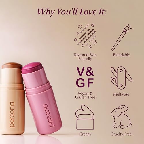 PERSONA Kiss Dreamstick Cream Blush & Lip Multi-Stick - Buildable, Fragrance-Free