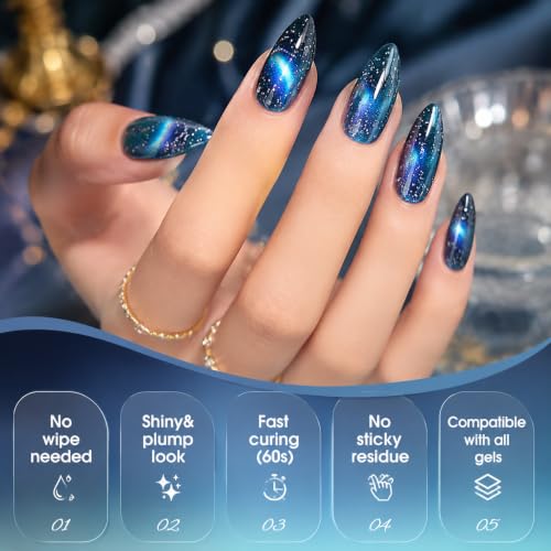 3D Water Droplet Effect Top Coat Gel - 2x15ml Non-Wipe UV/LED