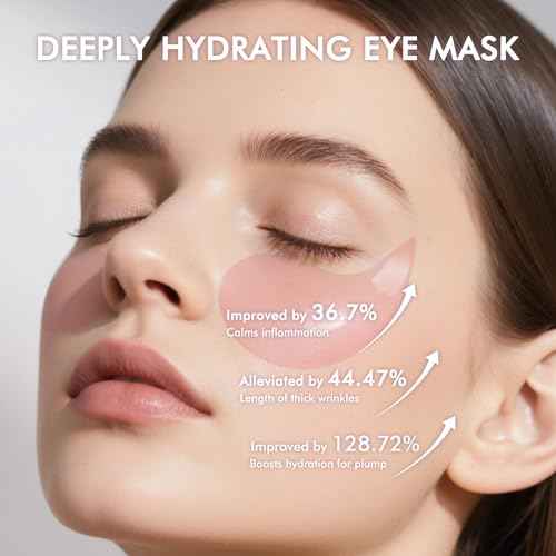 Under Eyes Patches, 40 Pairs Rose Hydrogel Eye Mask for Puffy Eyes and Dark Circles with Rose Essence, Hyaluronic Acid & Niacinamide, Deep Hydrating Eye Treatment for Men & Women