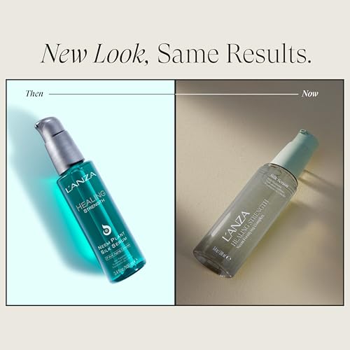 L'ANZA Healing Strength Silk Serum Strengthening Hair Treatment, Repairs Damage, UV & Heat Protection, Smooths Split Ends, Glossy Shine, Anti Humidity & Frizz, Color Safe, Sulfate Free, New Bottle
