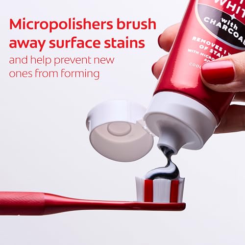 Colgate Optic White Charcoal Whitening Toothpaste 3 Pack 3.8 oz - Enamel Safe, Fresh Mint
