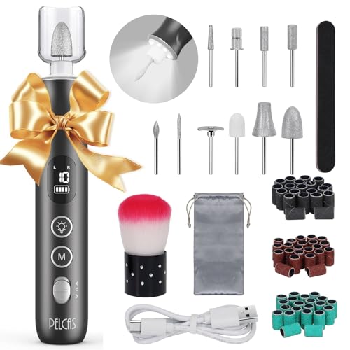 Cordless Electric Nail Grinder with 10 Speeds & LED Light