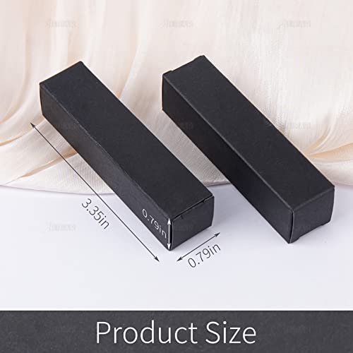 50-Pack Black Kraft Paper Lipstick Boxes 3.35" x 0.79"