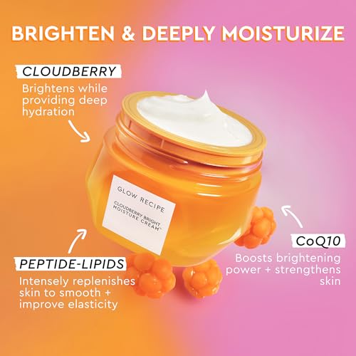 Glow Recipe Cloudberry Refillable Face Cream ? Ultra Moisturizing Korean Face Cream for Women with CoQ10, Multi Peptides, and Vitamin C to Brighten, Repair Skin Barrier & Even Skin Tone (50 ml)