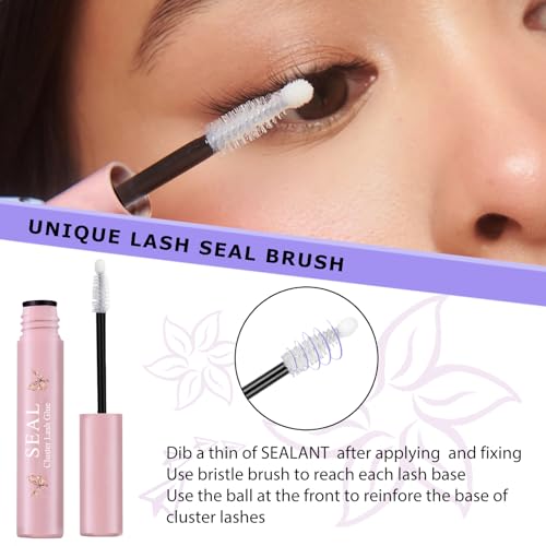 HSKIE Waterproof Lash Cluster Glue Bond & Seal with Remover – Long-Lasting Eyelash Adhesive & Sealant for Clusters